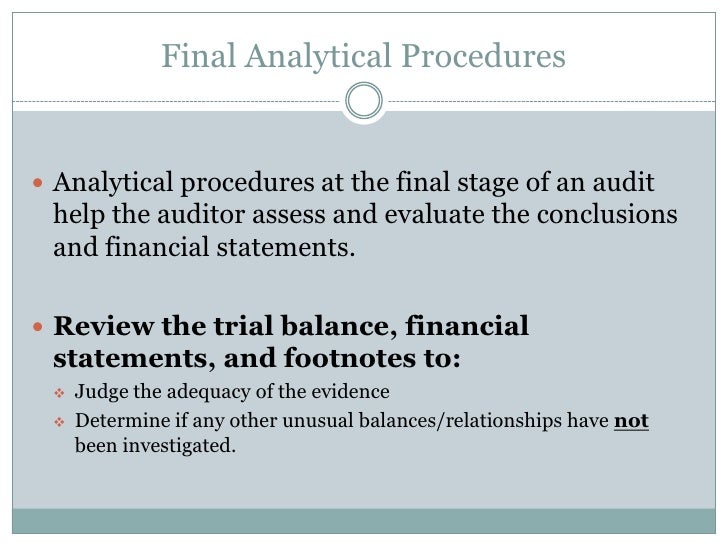 Analytical procedures presentation