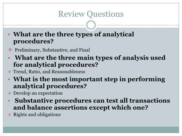 Analytical procedures presentation