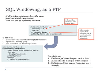 Windowing In Sql Analytical Queries with Hive: SQL Windowing and Table Functions | PDF
