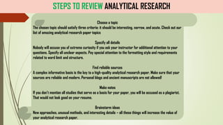 ANALYTICAL REVIEW AND PROCEDURE: RESEARCH AND ACCEPTABLE PAPER FOR ...