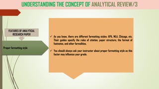 ANALYTICAL REVIEW AND PROCEDURE: RESEARCH AND ACCEPTABLE PAPER FOR ...