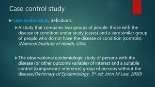 Analytical study designs case control study | PPTX