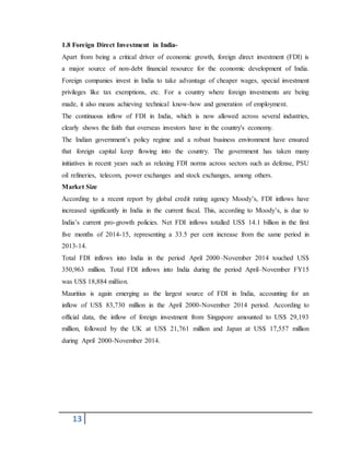 Analytical study of foreign direct investment in india | DOCX
