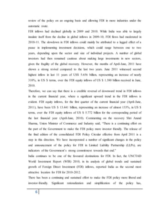Analytical study of foreign direct investment in india | DOCX