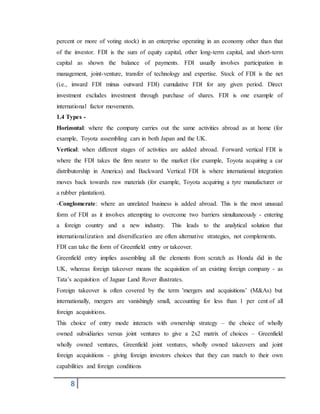 Analytical study of foreign direct investment in india | DOCX