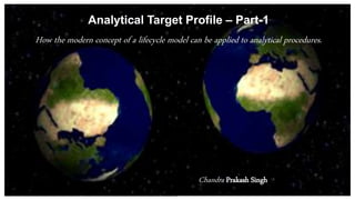 Analytical Target Profile – Part-1
How the modern concept of a lifecycle model can be applied to analytical procedures.
Chandra Prakash Singh
 