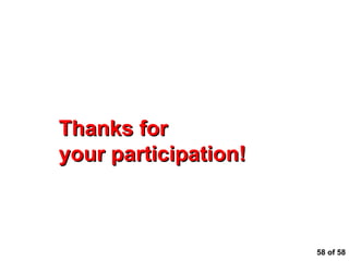  of 58 Questions and Comments Thanks for  your participation! 