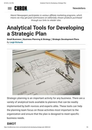 Analytical Tools for Developing a Strategic Plan.pdf