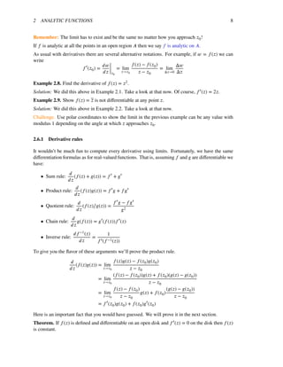 Analytic function 1 | PDF