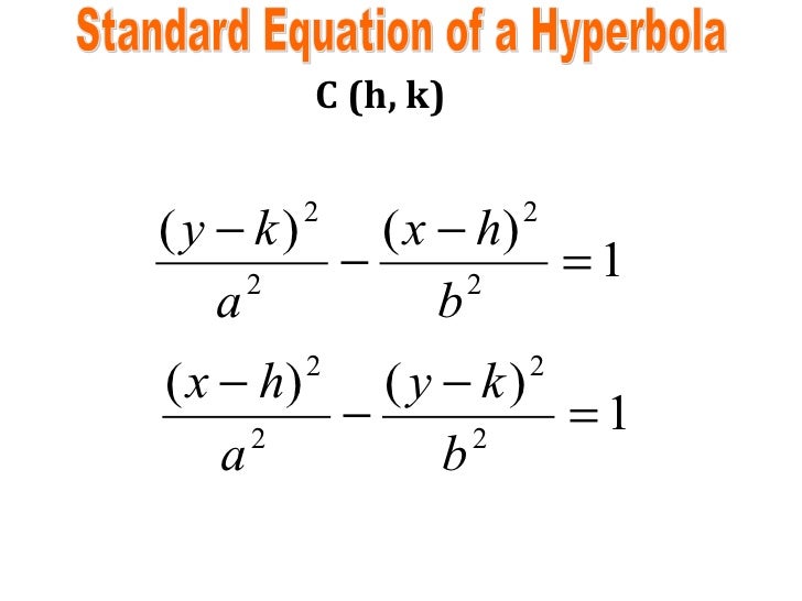analytic geometry hyperbola standard form for a hyperbola