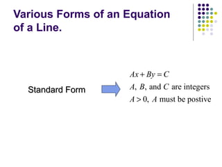 Standard Line Analytic geometry lecture1 | PPT