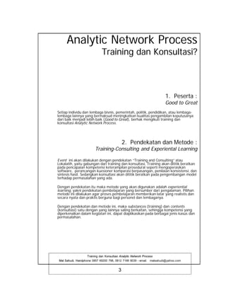 ANALYTIC NETWORK PROCESS: TRAINING | PDF
