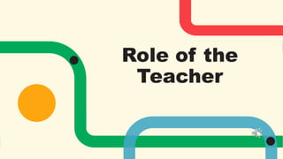 Role of the
Teacher
 