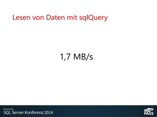 Lesen von Daten mit sqlQuery
1,7 MB/s
 