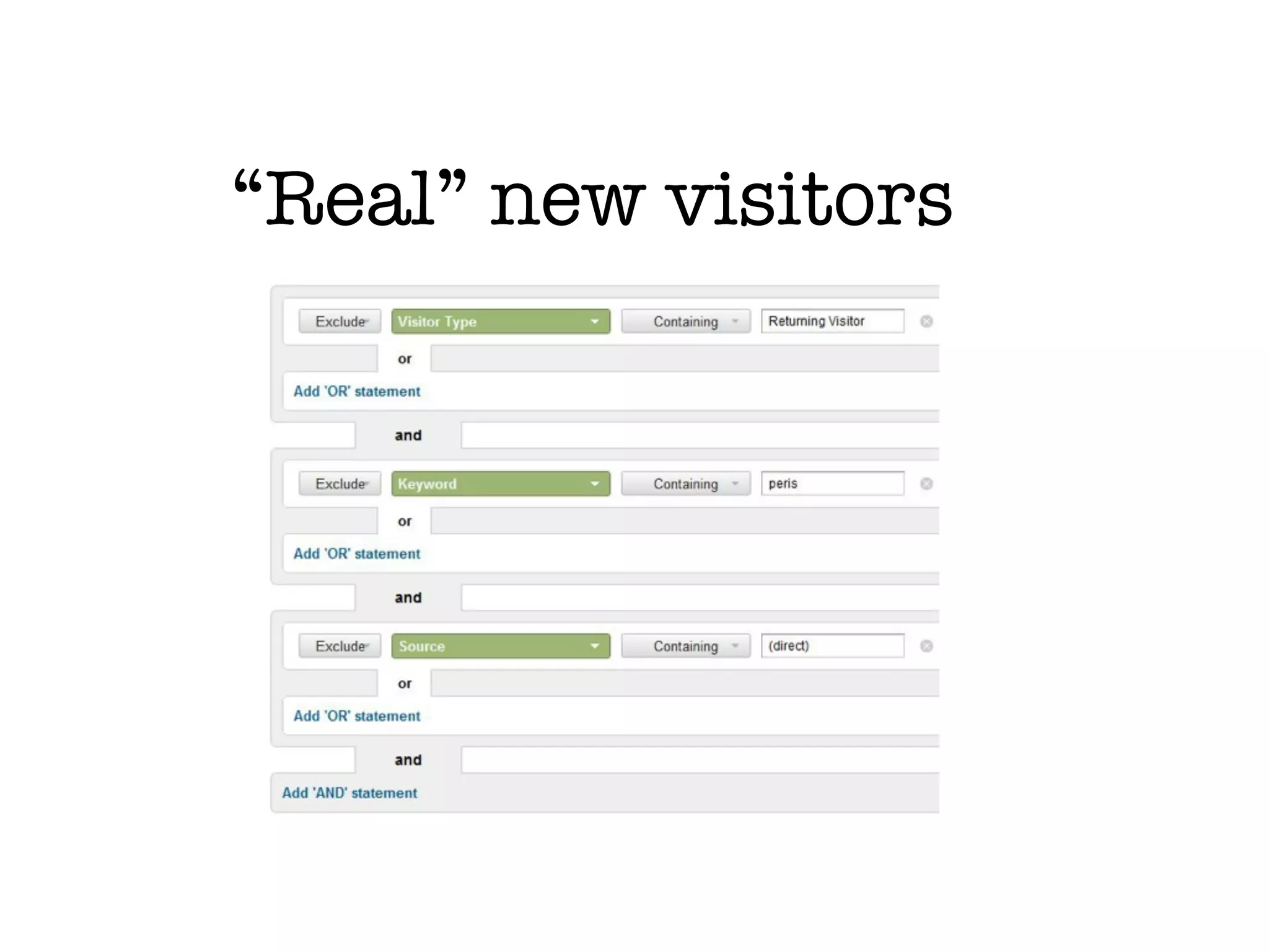 “Real” new visitors
 