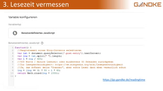 3. Lesezeit vermessen
https://go.gandke.de/readingtime
 