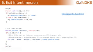 6. Exit Intent messen
https://go.gandke.de/exitintent
 