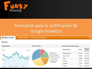 Formación para la certificación de
Google Analytics
 