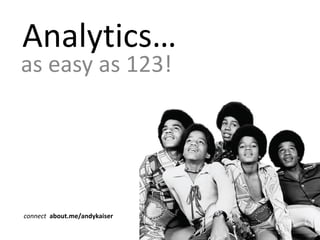Analytics…
as easy as 123!
connect about.me/andykaiser
 