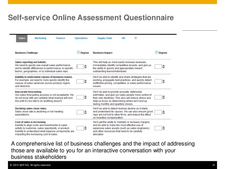 business assessment questionnaire