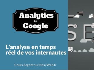 L'analyse en temps
réel de vos internautes
Cours Argent sur NosyWeb.fr
by
Analytics
Google
 