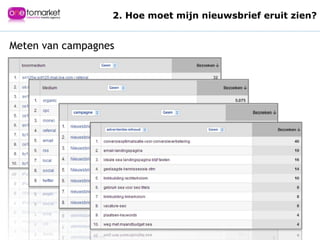 Titel Meten van campagnes 2. Hoe moet mijn nieuwsbrief eruit zien? 
