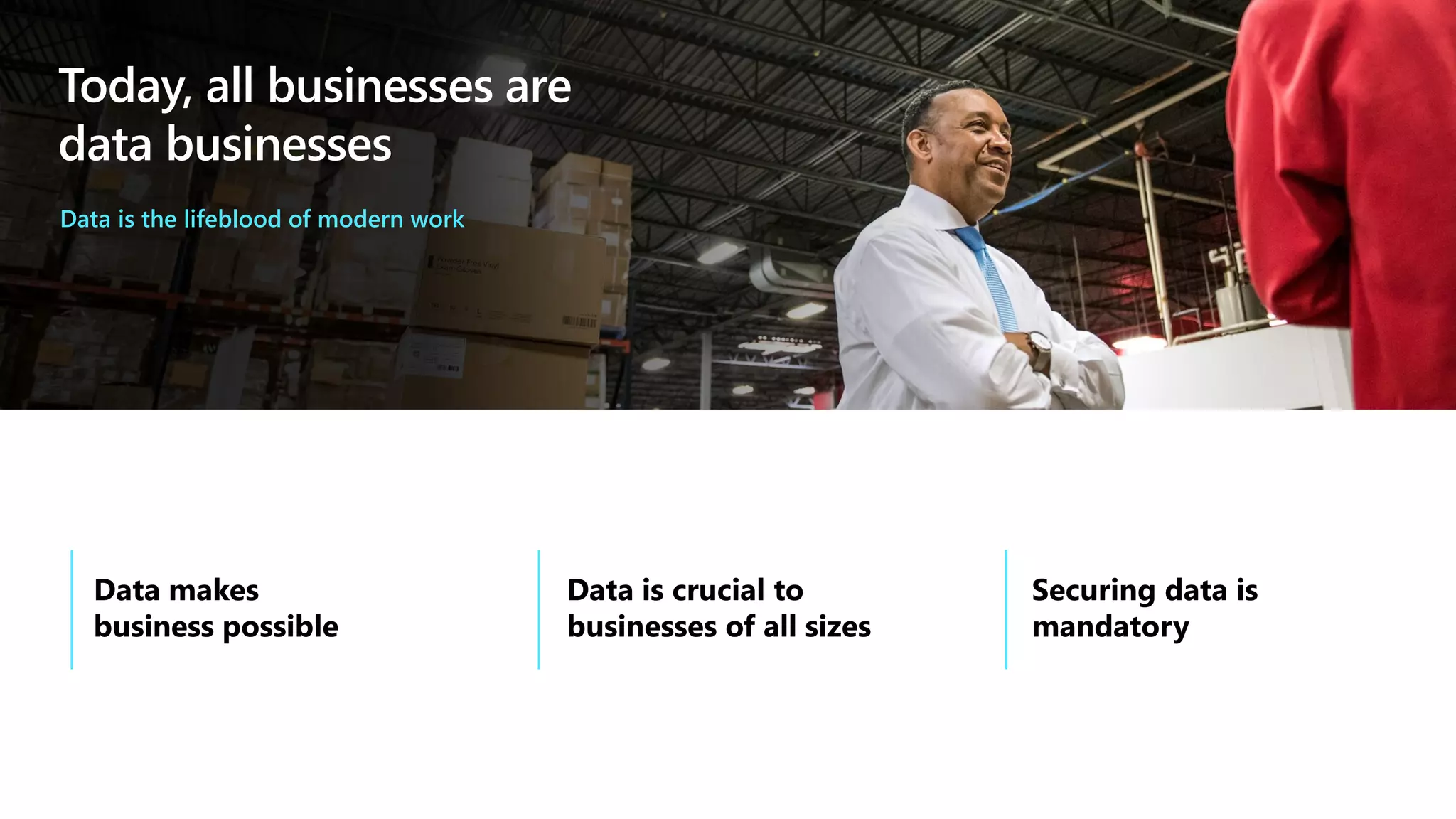 Today, all businesses are
data businesses
Data is the lifeblood of modern work
 