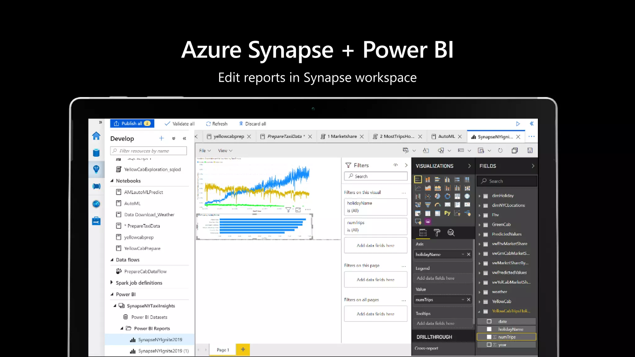 Edit reports in Synapse workspace
Azure Synapse + Power BI
 
