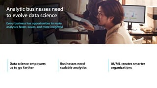 Analytic businesses need
to evolve data science
Every business has opportunities to make
analytics faster, easier, and more insightful
 