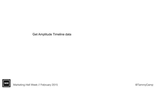 Marketing Hell Week // February 2015 @TammyCamp
Get Amplitude Timeline data
 