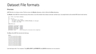 Dataset File formats
 
