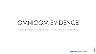 OMNICOM EVIDENCE
Insight | Foresight | Analytics | Data Science | Consulting
 