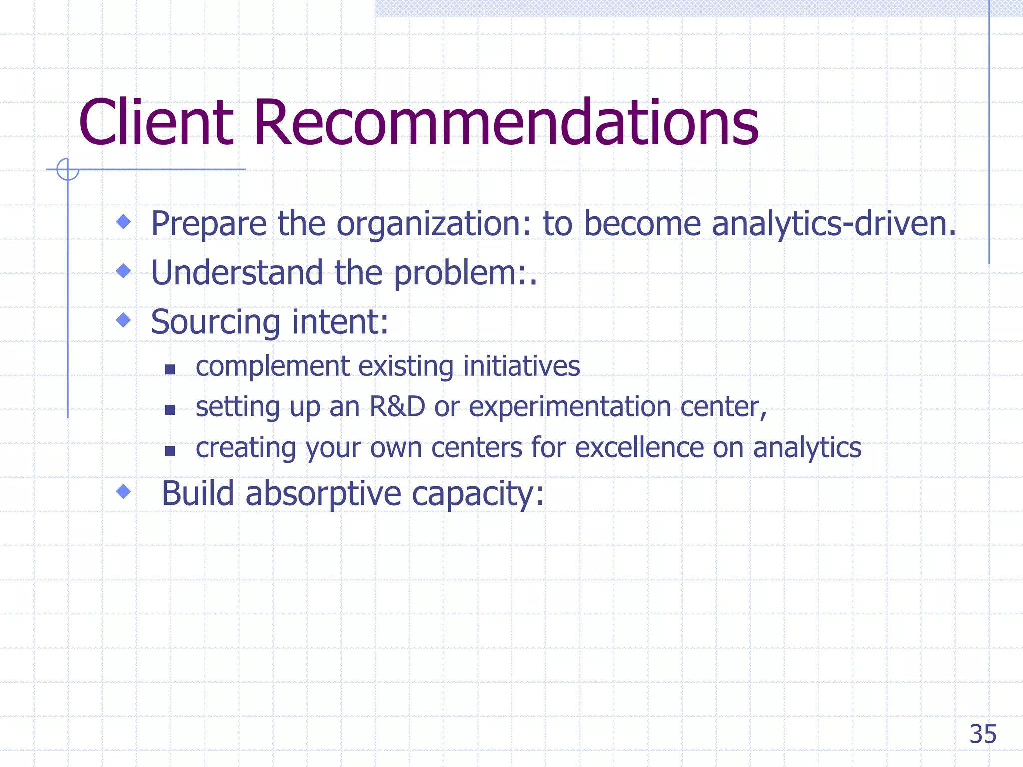 High brokerage nodes
Cloudera

Pentaho

IBM

Fractal

MuSigma

Rapidminer

SAS

Cognizant

MTECH

Accenture

Tableau

SPSS

Infosys

AbsolutData

Capgemini

Genpact

KXEN

Oracle

Wipro

Opera

TCS

HCL

LatentView

Guavus

35

 