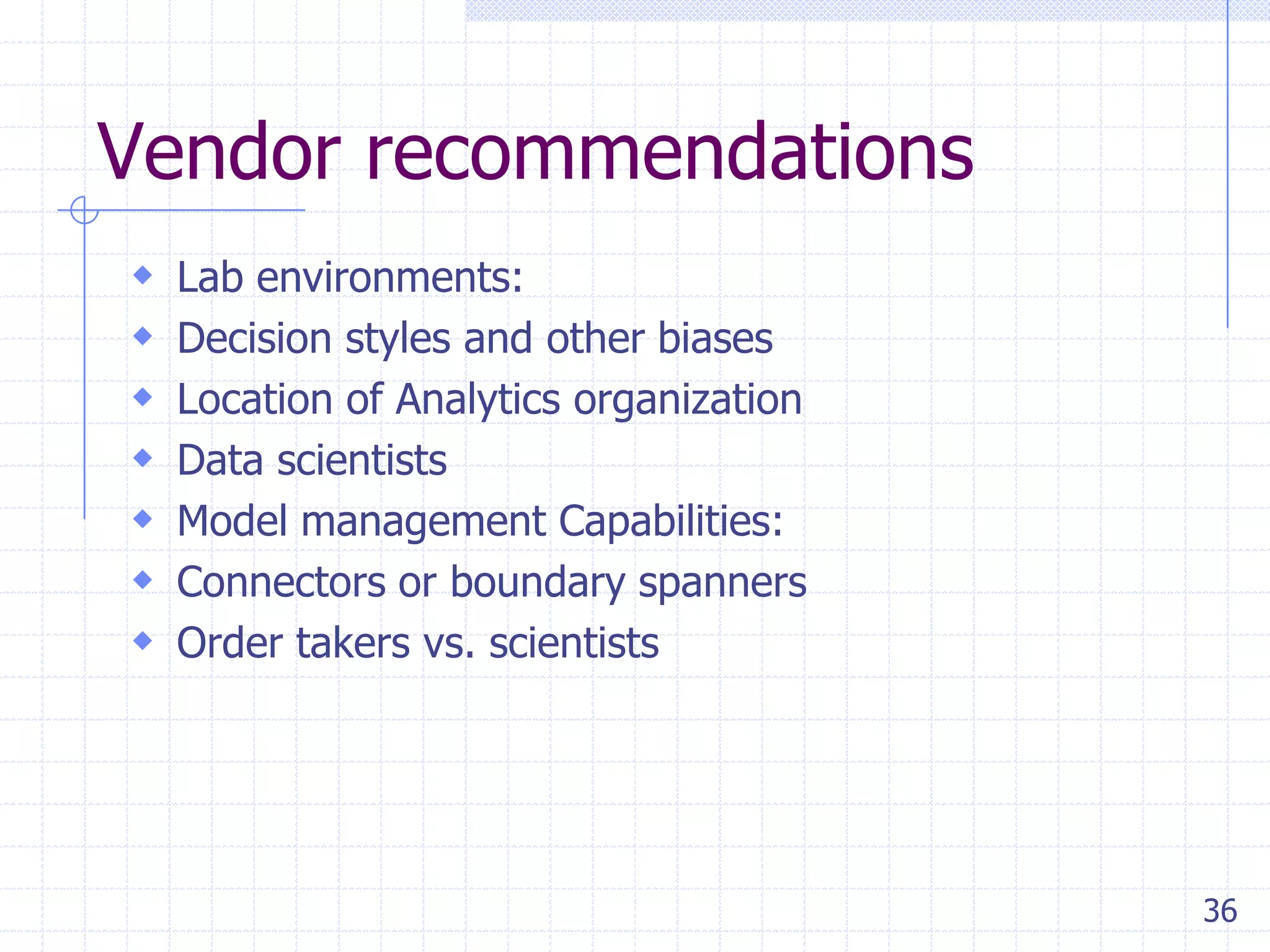 Potential Models
 Augmentation or spot services
 SaaS Decision Environment
 Consultant
 Strategic partner
 Digital thought leadership





Training for data scientists
Smart Lab
CoE

 Infrastructure and libraries
36

 