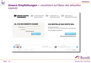 Checkout

     Unsere Empfehlungen – visualisiert auf Basis des aktuellen
     Layouts




Seite 18
 