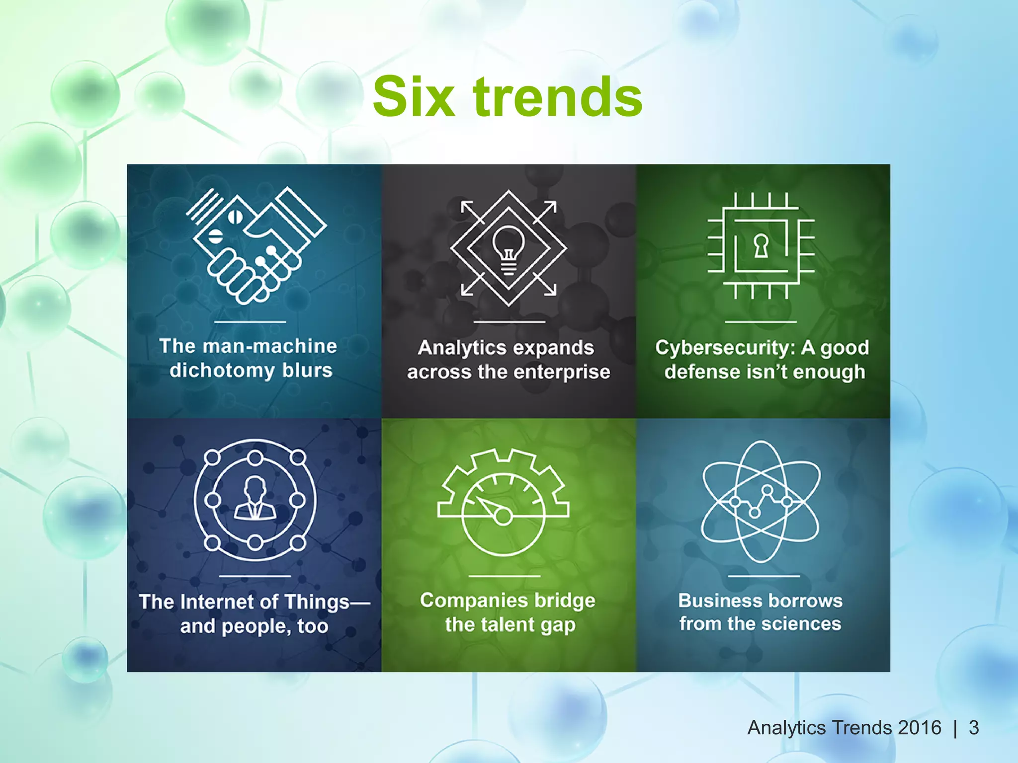 Six trends
Analytics Trends 2016 | 3
 
