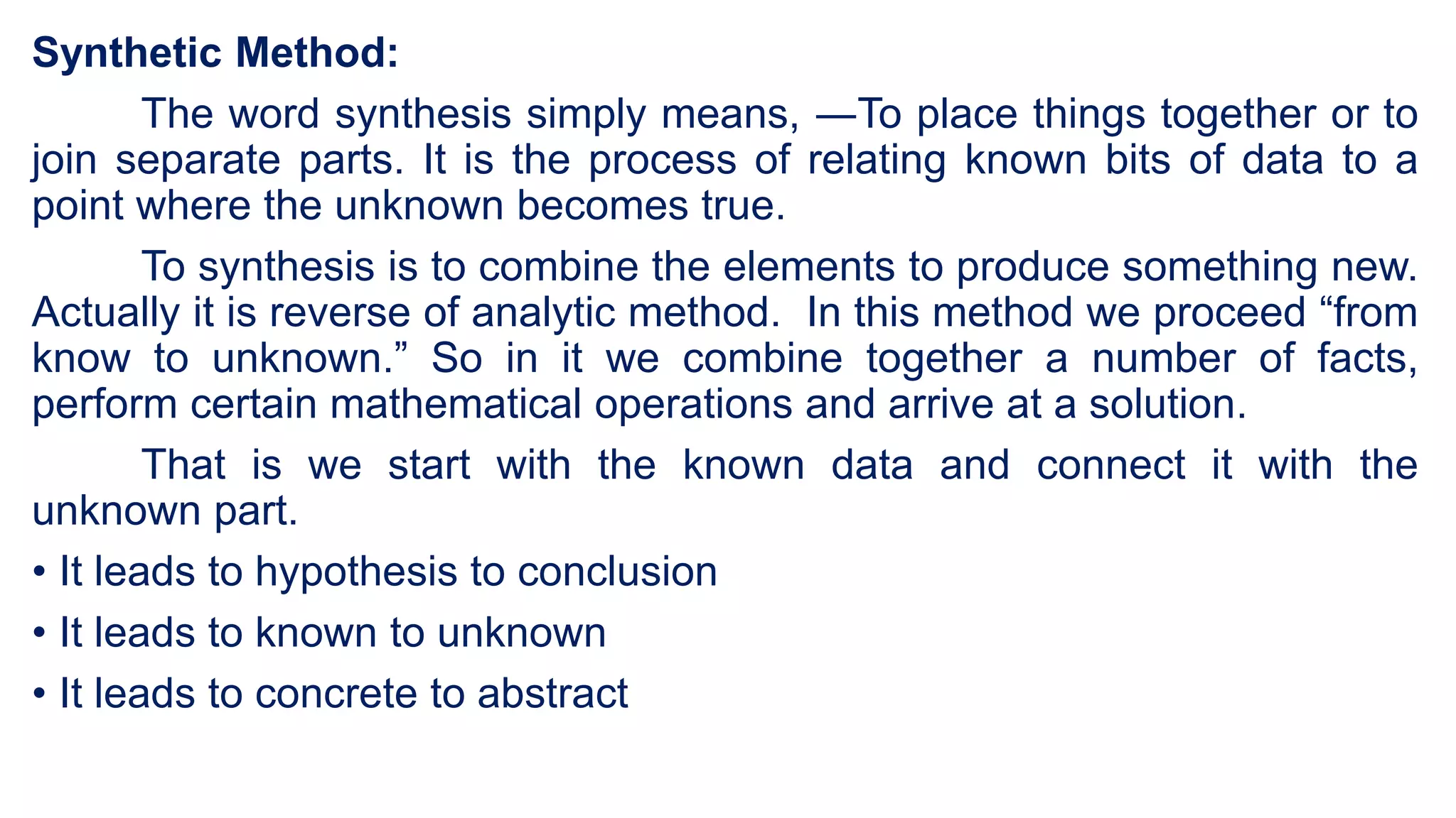 Analytic synthetic method pptx