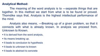 Analytic Synthetic Method Ppt Analytic Synthetic Method Ppt