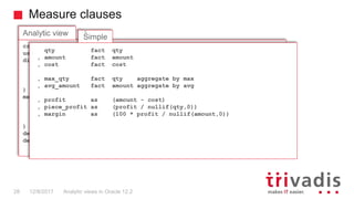 Analytic Views in Oracle 12.2 | PPTX