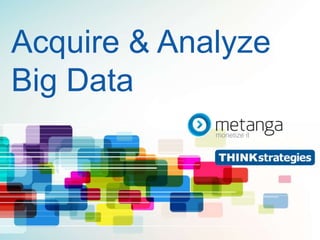 Acquire & Analyze
Big Data
 
