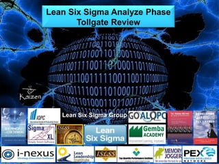 Analyze Lean Six Sigma Analyze Phase 
Tollgate Review 
Lean Six Sigma Group 
 