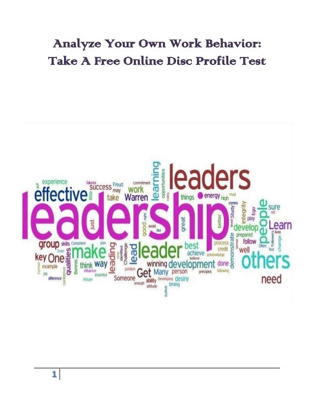 Analyze Your Own Work Behavior Take A Free Online Disc Profile Test