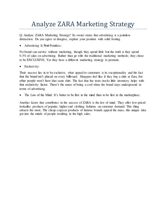Analyze Zara Marketing Strategy