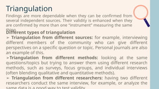 Triangulation Types Analyzing Data For Qualitative Researches | PPTX