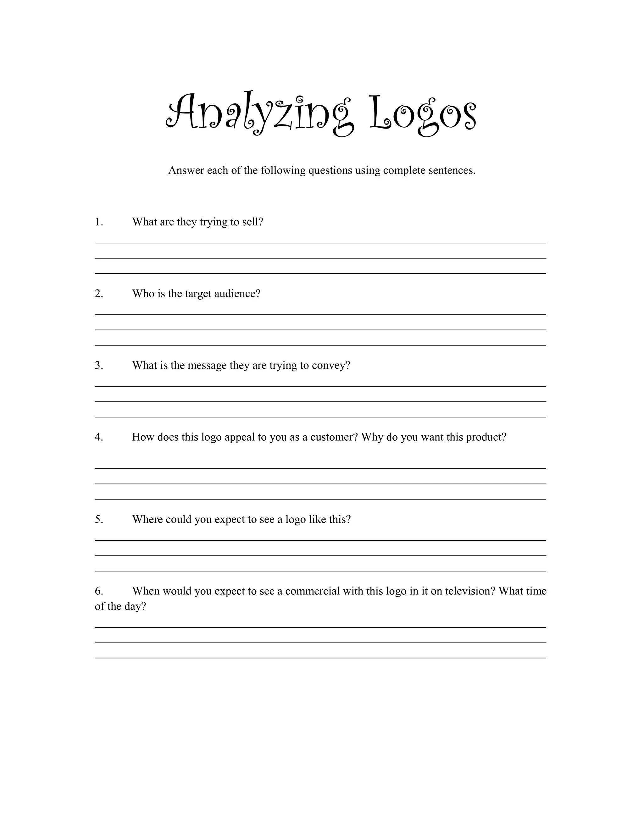 Analyzing logos-worksheet | PDF