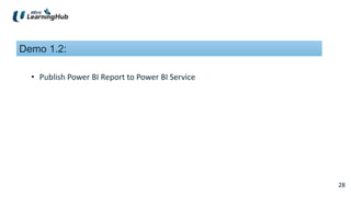 28
28
Demo 1.2:
• Publish Power BI Report to Power BI Service
 