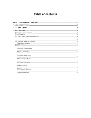 Analyzing awr report | DOC