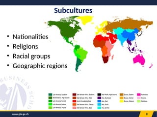 www.gbs-ge.ch 8
Subcultures
• Nationalities
• Religions
• Racial groups
• Geographic regions
 