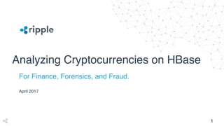 For Finance, Forensics, and Fraud.
Analyzing Cryptocurrencies on HBase
1
April 2017
 