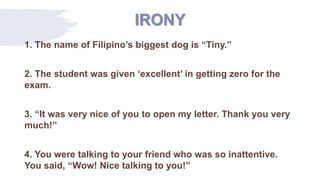 Analyzing figures of speech hyperbole and irony | PPTX
